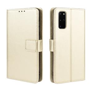 huismerk Voor Galaxy S20+/S20+5G Retro Crazy Horse Texture Horizontal Flip Leather Case with Holder & Card Slots & Photo Frame(Gold)