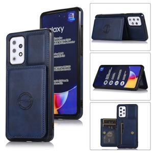 huismerk Voor Samsung Galaxy A72 5G Calf Texture Magnetic Card Bag PU-telefooncase