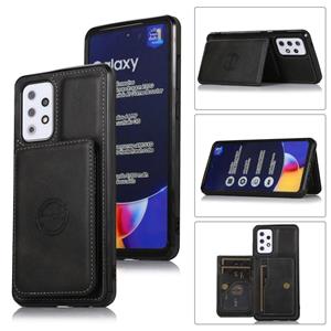 huismerk Voor Samsung Galaxy A72 5G Calf Texture Magnetic Card Bag PU-telefoonhoes