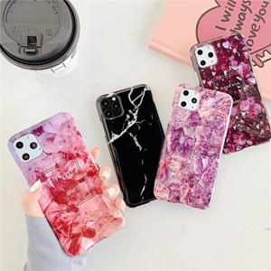 huismerk Voor iPhone 12 Pro / 12 Max TPU Smooth Marbled IMD Mobile Phone Case (Purple Stone F11)