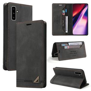 huismerk For Samsung Galaxy Note10 Skin Feel Anti-theft Brush Horizontal Flip Leather Case with Holder & Card Slots & Wallet(Black)