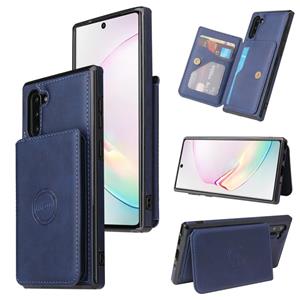 huismerk Voor Samsung Galaxy Note10 Calf Texture Magnetic Card Bag PU-telefoonhoes