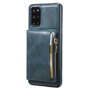 huismerk Voor Samsung Galaxy S20 + Zipper Portemonnee Bag PU Back Cover ShockRPoof Phone Case met Houder & Card Slots & Wallet (Blauw)