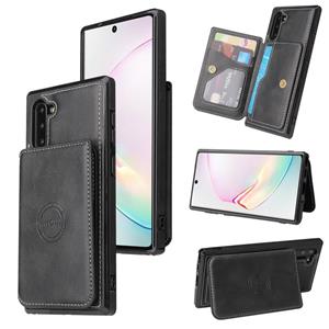 huismerk Voor Samsung Galaxy Note10 Calf Texture Magnetic Card Bag PU-telefoonhoes