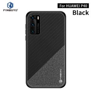 PINWUYO Voor Huawei P40  Rong Series Shockproof PC + TPU+ Chemical Fiber Cloth Protective Cover(Black)