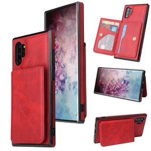 huismerk Voor Samsung Galaxy Note10 + Calf Texture Magnetic Card Bag PU-telefooncase