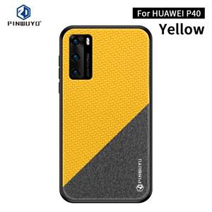 PINWUYO Voor Huawei P40  Rong Series Shockproof PC + TPU+ Chemical Fiber Cloth Protective Cover(Geel)