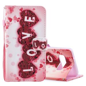 huismerk Liefde patroon horizontale Flip lederen Case voor Galaxy S10 met houder & kaartsleuven & portemonnee