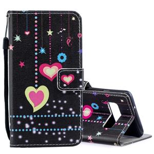 huismerk Gekleurde hart patroon horizontale Flip lederen Case voor Galaxy S10 met houder & kaartsleuven & portemonnee