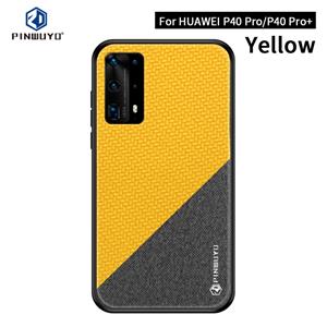 PINWUYO Voor Huawei P40 pro / P40pro+  Rong Series Shockproof PC + TPU+ Chemical Fiber Cloth Protective Cover(Geel)