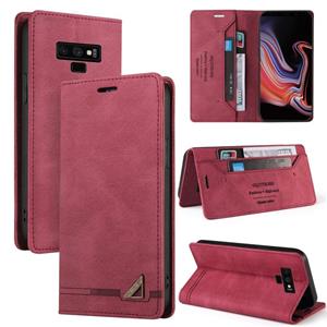 huismerk For Samsung Galaxy Note9 Skin Feel Anti-theft Brush Horizontal Flip Leather Case with Holder & Card Slots & Wallet(Wine Red)