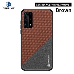 PINWUYO Voor Huawei P40 pro / P40pro+  Rong Series Shockproof PC + TPU+ Chemical Fiber Cloth Protective Cover(Brown)