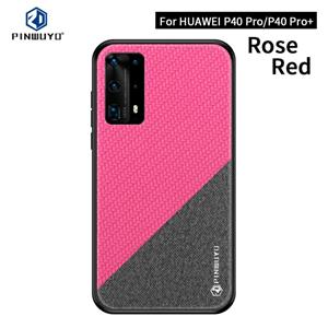 PINWUYO Voor Huawei P40 pro / P40pro+  Rong Series Shockproof PC + TPU+ Chemical Fiber Cloth Protective Cover(Red)