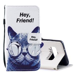 huismerk Cool Cat patroon horizontale Flip lederen Case voor Galaxy S10 met houder & kaartsleuven & portemonnee