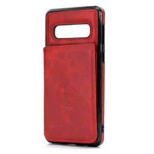 huismerk For Samsung Galaxy S10 Calf Texture Magnetic Card Bag PU Phone Case(Red)