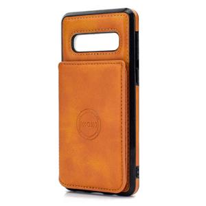 huismerk Voor Samsung Galaxy S10 Calf Texture Magnetic Card Bag PU-telefoonhoes