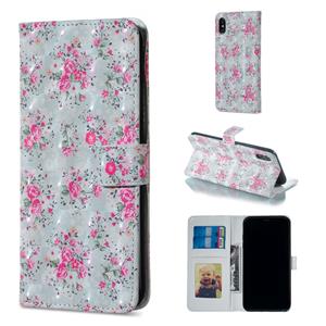 huismerk Rose patroon horizontale Flip lederen case voor iPhone XS Max met houder & kaartsleuven & foto frame & portemonnee