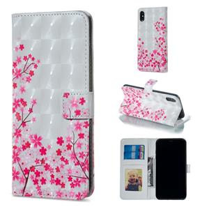 huismerk Sakura patroon horizontale Flip lederen case voor iPhone XS Max met houder & kaartsleuven & foto frame & portemonnee