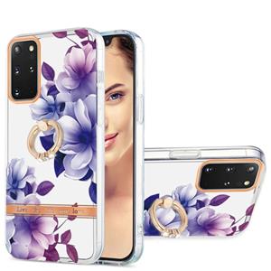 huismerk For Samsung Galaxy S20+ Ring IMD Flowers TPU Phone Case(Purple Begonia)