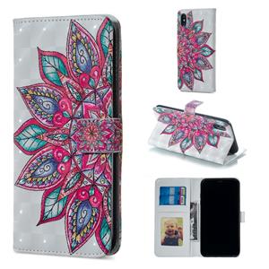 huismerk Halve bloem patroon horizontale Flip lederen case voor iPhone XS Max met houder & kaartsleuven & foto frame & portemonnee