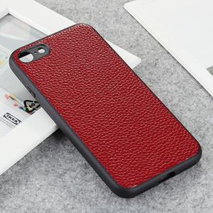 huismerk Litchi textuur echt lederen opvouwbare beschermhoes voor iPhone 8 / 7(Rood)