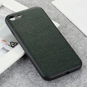 huismerk Litchi textuur echt lederen opvouwbare beschermhoes voor iPhone 8 / 7 (Groen)