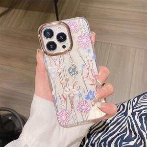 huismerk Glitter Powder Electroplating Flower Shockproof Phone Case voor iPhone 13 (Flower S8)