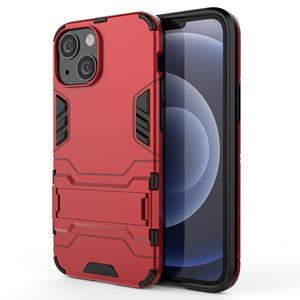 huismerk PC + TPU schokbestendige beschermhoes met onzichtbare houder voor iPhone 13 mini