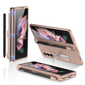 Voor Samsung Galaxy Z Fold3 5G GKK Magnetische Volledige dekking Telefoon Flip Case met Pen Slot