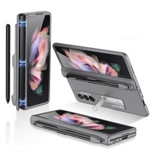 Voor Samsung Galaxy Z Fold3 5G GKK Magnetische Volledige dekking Telefoon Flip Case met Pen Slot