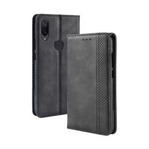 huismerk Magnetische sluiting Retro textuur horizontale Flip lederen Case voor de Xiaomi Redmi Note 7 met houder & kaartsleuven & portemonnee (zwart)