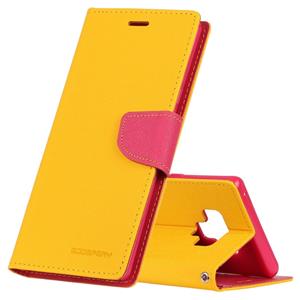 huismerk KWIK GOOSPERY FANCY dagboek horizontale Flip lederen case voor Galaxy Note 9 met houder & kaartsleuven & portemonnee (geel)