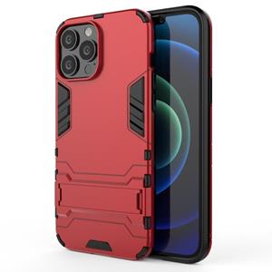 huismerk PC + TPU-schokbestendige beschermhoes met onzichtbare houder voor iPhone 13 Pro Max