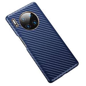 Huismerk Voor Huawei Mate 30 Pro Carbon Fiber Lederen Textuur Kevlar Anti-fall Telefoon Beschermhoes (Blauw)