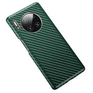 Huismerk Voor Huawei Mate 30 Pro Carbon Fiber Lederen Textuur Kevlar Anti-fall Telefoon Beschermhoes (Groen)