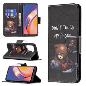 huismerk Voor Oppo A94 4G / RENO5 F / F19 PRO Gekleurde Tekening Patroon Horizontale Flip Lederen Case met Houder & Card Slots & Portemonnee (Beer)