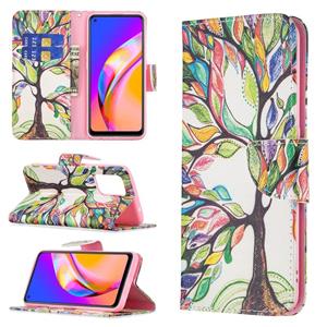 huismerk Voor Oppo A94 5G / RENO5 Z 5G / F19 PRO + Gekleurde Tekening Patroon Horizontale Flip Leren Case met Houder & Card Slots & Portemonnee (Tree Life)