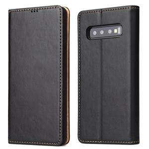 huismerk Horizontaal flip PU lederen Case voor Galaxy S10 met houder & kaartslot & Wallet(Black)