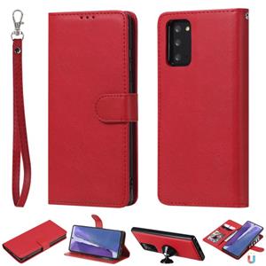 huismerk Voor Samsung Galaxy Note 20 Ultra 2 in 1 Effen kleuren afneembare PU Lederen case met kaartslots & magnetische houder & fotolijst & portemonnee & riem