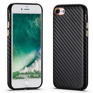 huismerk Carbon Fiber Lederen Textuur Kevlar Anti-fall Telefoon Beschermhoesje Voor iPhone SE 2020 / 8 / 7 (Zwart)