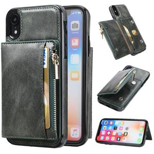 huismerk Zipper Portemonnee Tas PU Back Cover Shockrpoof Telefoonhoesje Met Houder & Kaart Slots & Portemonnee voor iPhone XR