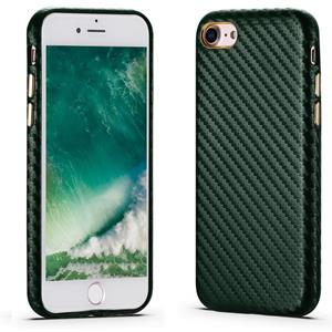 huismerk Carbon Fiber Lederen Textuur Kevlar Anti-fall Telefoon Beschermhoesje Voor iPhone SE 2020 / 8 / 7 (Groen)