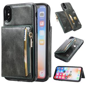 huismerk Rits portefeuille tas pu back cover shockrpoof telefoon geval met houder & kaart slots & portemonnee voor iPhone XS max