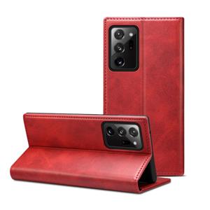 huismerk Voor Samsung Galaxy Note20 Ultra Calf Texture Horizontal Flip Leather Phone Case (Rood)