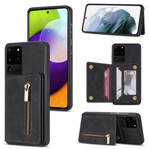 huismerk Voor Samsung Galaxy S20 Ultra Zipper Card Holder -telefoonhoesje