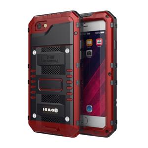 huismerk Waterdichte stofdichte schokbestendige zink legering + siliconen case voor iPhone 6 & 6s (rood)