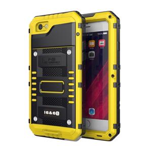 huismerk Waterdichte stofdichte schokbestendige zink legering + siliconen case voor iPhone 6 & 6s (geel)