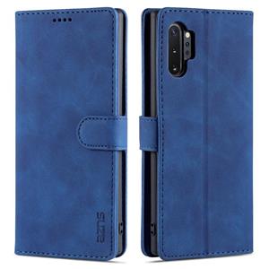 Voor Samsung Galaxy Note10 + AZNS Skin Feel Calf Texture Horizontale Flip Lederen Hoesje met kaart slots & portemonnee (blauw)