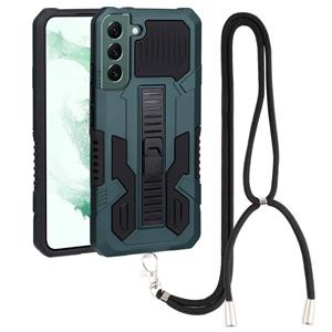 huismerk For Samsung Galaxy S22+ 5G Lanyard Double-color TPU + PC Phone Case(Green)