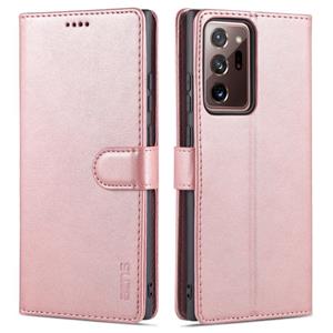 Voor Samsung Galaxy Note20 Azns Skin Feel Calf Texture Horizontale Flip Leren Case met Kaart Slots & Houder & Portemonnee (Rose Gold)